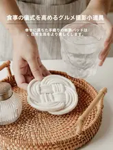 手編み麻ひも製コースター【レトロ風・防熱・コットン麻混合】