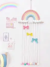 カラフルな虹の飾り付きヘアクリップ収納ラック【子供部屋用・ヘアアクセサリー整理・展示ラック】