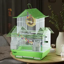 豪華な金属製セキセイインコ用大きな鳥かご【ペット用・家庭用・モダンデザイン】