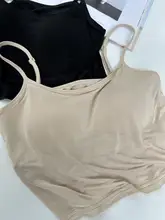 美しいシルエットを構築！桑蚕丝製の女性用無地半袖キャミソールブラ【薄型カップ・サポートデザイン】