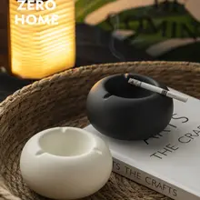 黒い陶製灰皿【日本風・シンプルデザイン・家庭用・オフィス用】