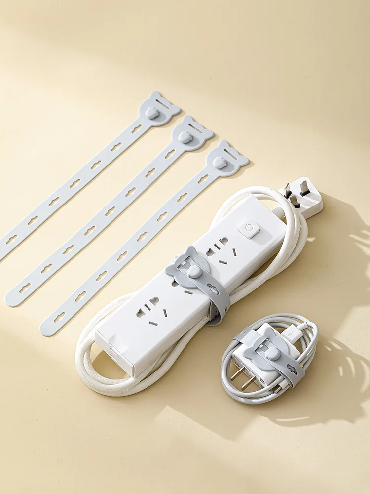 充電ケーブル収納シリコン巻き取り器：オフィス・ホームで使える多機能耳機固定デスクアクセサリー