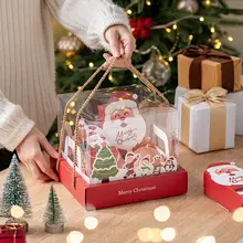クリスマス用 透明手提げギフトボックス【アップルギフト・お菓子・スカーフ・ケーキ用】
