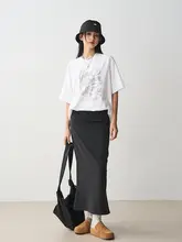 高級感のある深灰色スーツフィッシュテールスカート【ハイウエスト・スリムフィット・タイトシルエット】