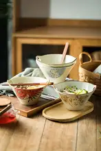 ボウル 家庭用 麺ボウル 陶器 日本風 ダブルハンドル