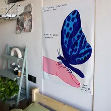 手指を借りて少し休ませてください！癒しの寝室用キャンバス壁掛けタペストリー