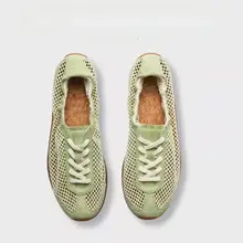 レトロメッシュバレエトレーニングシューズ【女性用・夏・本革・通気性・快適カジュアル】