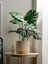 大型フェイク植物 モンステラ インテリア リビング 造花 フロアポット 装飾品