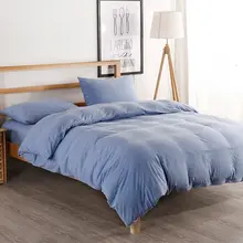 プレーンカラーベッドリネン4点セット【全棉・ニット素材・掛け布団カバー・ボックスシーツ・シーツ付き】