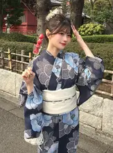 日本式の和服浴衣【伝統デザイン・ポリエステル製・二部式】（セットアップ対応）