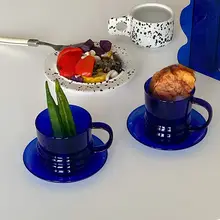 Shinymomo 北欧スタイル カラフルガラスコースター付きコーヒーカップ