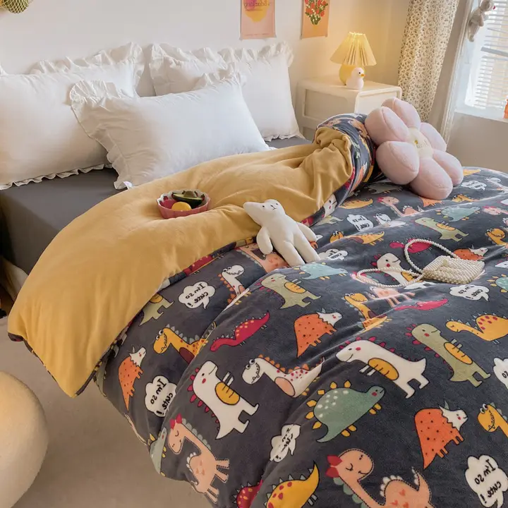 牛奶绒製 布団カバー【サイズオプション：150×180cm、200×215cm、220×230cm、248×248cm】