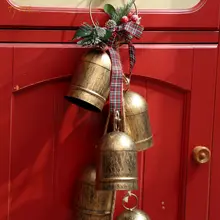 北欧風 レトロクリスマスベル 壁掛け装飾【立体デザイン・インテリア用】