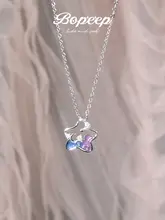 願い星デザインのネックレス【可愛い瓶型ペンダント・S925純銀製】