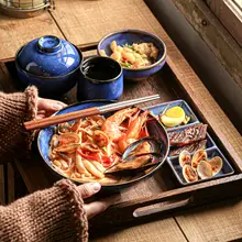 一人用朝食用食器セット【小皿・分隔皿・ラーメンボウル・トレイ付き】（セットアップ対応）