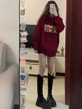 シックなワインレッドのフリースパーカー【秋冬用・中長丈・ゆったりデザイン】