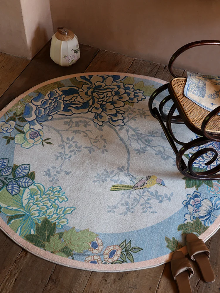 丸型フロアマット レトロフレンチスタイル おしゃれなインテリアの定番