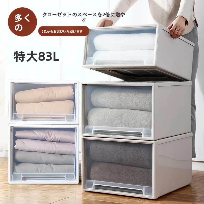 厚手引き出し式収納ケース：大量衣類収納に最適なプラスチック製ケースの実用性と設計