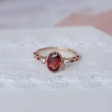 925銀メッキのガーネット風リ ring【女性用・スタイリッシュ・シンプル・カジュアル】