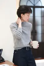 極上の柔らかさのウールニットトップス【リブ編み・ハイネック・体型カバー・秋用】