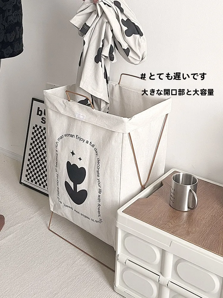 折りたたみ可能なファブリック製ランドリーバスケット：家庭用インテリア収納の実用性と空間最適化