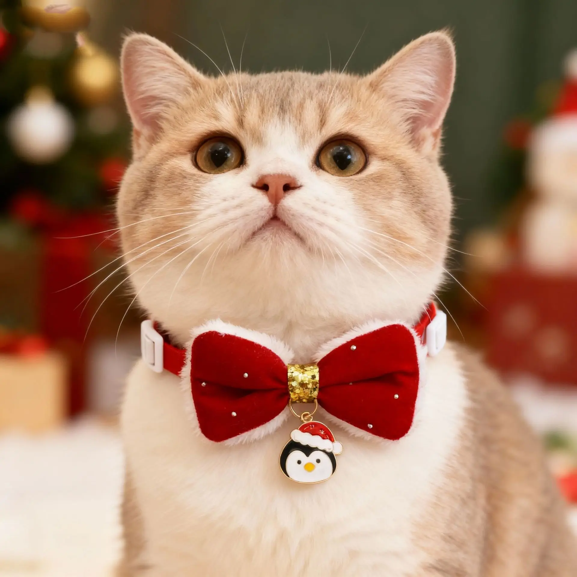 ペット用クリスマスカートゥーンカラー：無音・毛皮製でペットが楽しめる季節のギフト