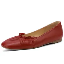 快適な履き心地のバレエシューズ【レディース・真皮・フラット・四角いトゥ・オールマッチ】