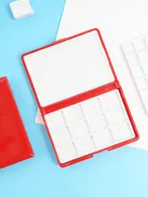 水彩絵具用分装ケース【保湿機能付き・赤と青のデザイン】（セットアップ対応）
