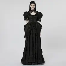 ゴシックロリータ デザイン ロングドレス【ラッフルスリーブ・レース・ドレスアップ対応】