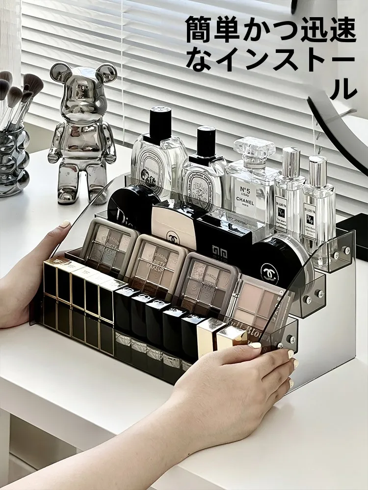 アクリル製コスメ収納ボックス QRR-66：底見えコスメの化粧品整理に最適な収納解決策