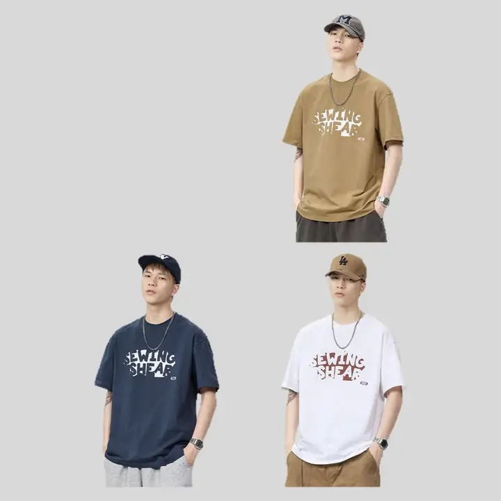 夏用 メンズコットンTシャツ【無地・フィット・カジュアルデザイン】