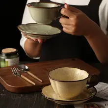 コーヒーカップ ソーサー セラミック ヴィンテージ ホームカフェ ティータイム ラテアート 食器