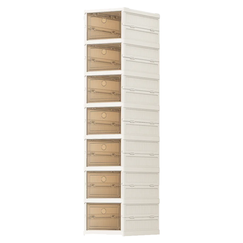 透明な靴収納ボックス【折りたたみ式・多層・穴あけ不要・家用】