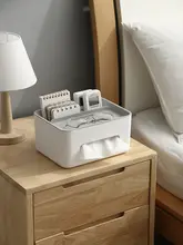 シンプルなデザインのティッシュボックス【リモコン収納機能付き・多機能デスクトップ用】