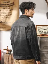 アメリカンビンテージ風 デニムジャケット【春秋用・ウオッシュ加工・工房デザイン】