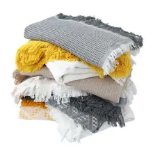 フレンチスタイルのラウンドテーブルクロス【極上の柔らかさ・フリンジデザイン・ホワイト】