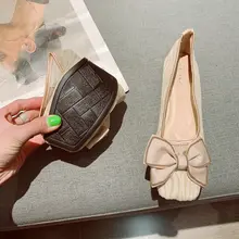 甘いリボン付きレディースシューズ【春夏用・通気性メッシュ・極上の柔らかさ・フラットシューズ】