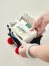 デスク用 抽出式ティッシュボックス【家庭用・布製・車載対応】