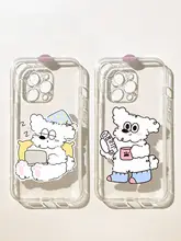 犬デザインの透明スマートフォンケース【iPhone対応・耐衝撃・シリコン製】