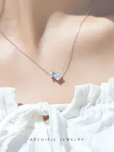 Arcoiris 天然アクアマリン925純銀ネックレス【女性用・軽奢・ギフトにも最適】