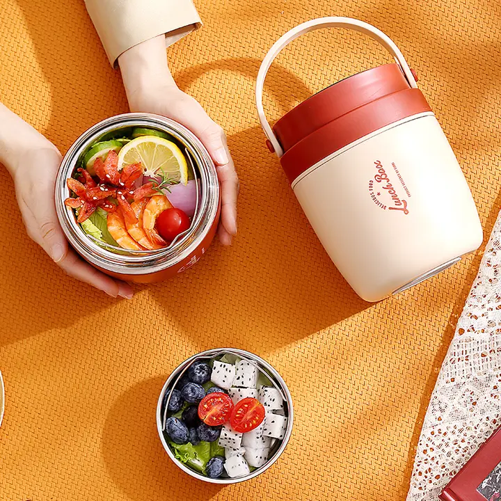 二重構造 保温食器【24時間保温・ポータブル・上班族向け】