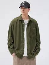 春秋用 メンズ長袖シャツ【無地・アメリカンスタイル・カジュアル】