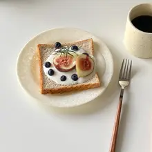 Shinymomo シンプルデザインのプラスチック製朝食用皿【韓国スタイル・デザートトレイ】