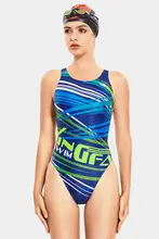 英発 レディースデジタルプリントスイミングトレーニングワンピース水着【三角型・プロフェッショナル向け】