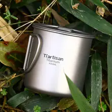 チタン製折りたたみ式アウトドアカップ【純チタン・単層・軽量・キャンプ用】