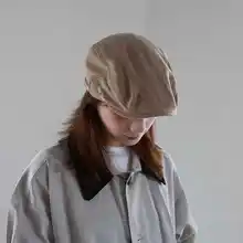レトロ刺繍 厚手のキャップ【男女兼用・コーディネートしやすい・コーデュロイ素材】