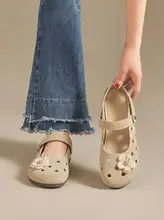夏用通気性抜群の穴あきサンダル【包頭・ハーフスリッポン・女性用】