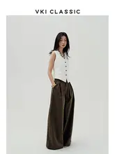 VKI CLASSIC 夏用 薄手コットンワイドパンツ【無地・フィット・ゆったりシルエット】