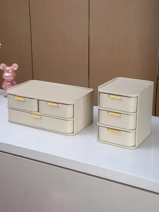デスクトップ収納ボックス【抽斗式・多層・マスク収納・整理用】（セットアップ対応）