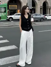 夏用ゆったりストレッチ クロップドワイドパンツ【ウエスト調整可能・フィット】